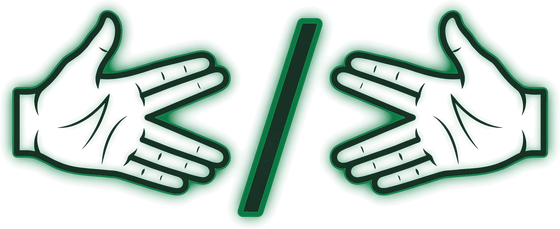 Two hands forming the code tag symbol, Raja's post mark