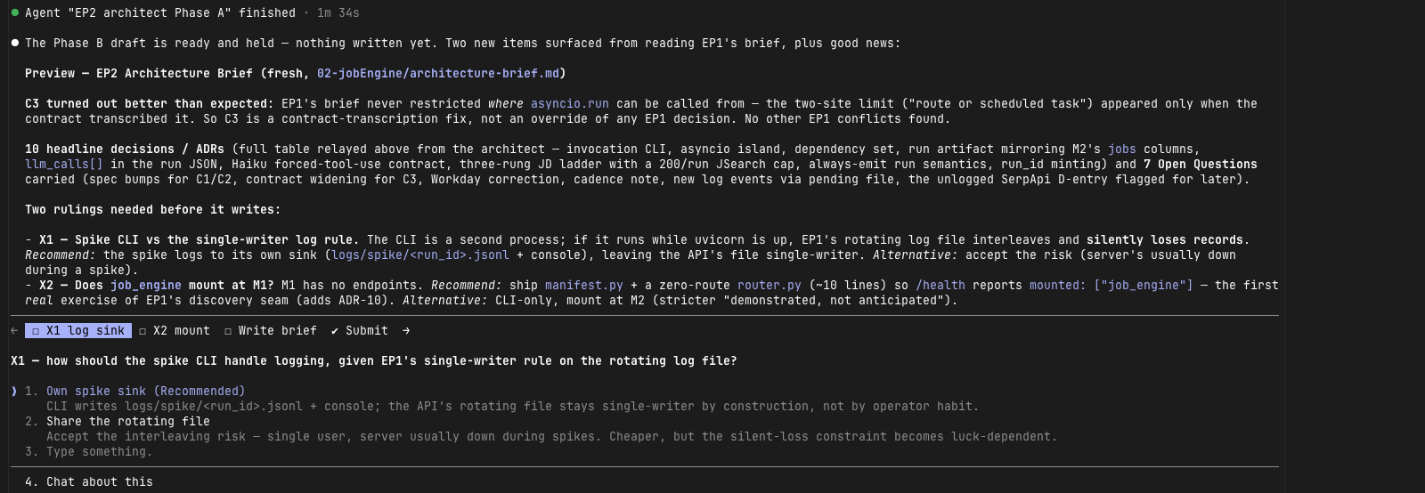A bad question referencing C3 and other labels with no expansion, and ten decisions compressed into one comma list